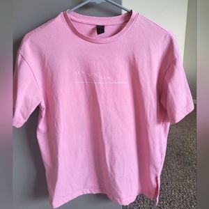 NWOT Pink Sun Slogan Graphic Short Sleeve Tee S